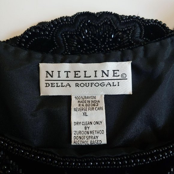 Vintage Black Beaded Floral Blouse - Picture 4 of 7